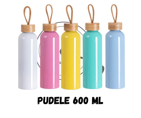 Alumīnija pudele ar bambusa korķi 600 ml